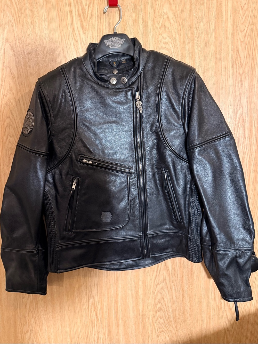 Vintage 1994 Harley Davidson Black Leather Motorcycle Riding Jacket Women S